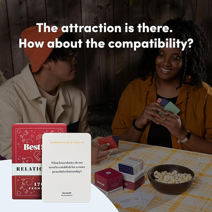 BestSelf Relationship Deck 170 Discussion Prompts Conversations Starter Couples Games - Perfect Couples Card Games for Adults, Romantic Gifts