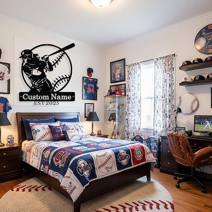 Personalized Softball Metal Sign Custom Player Name Sign Girls Room Decor Softball Lover Present Sports Wall Art Decor Gift for Girls, Team, Mother, Daughter