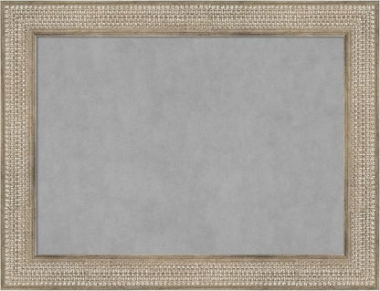 Amanti Art Silver Framed Magnetic Board 26x34 Medium Vision Board for use with Magnets, 100% Metal Sheet to Display Items as Office Decor or for Home Organization in mudroom, Kitchen or Kids Room