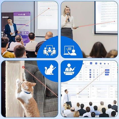 Presentation Clicker for PowerPoint with Red Laser Pointer and Timer, Wireless Clicker for Laptop Presentations Remote, Power Point Remote Clicker for Computer/Mac/PPT/Google Slide Advancer