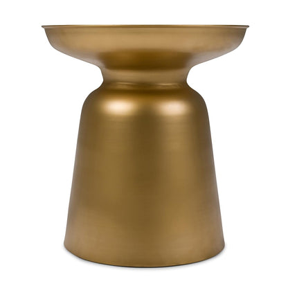 Toby 17" Wide Drum Iron Table in Gold