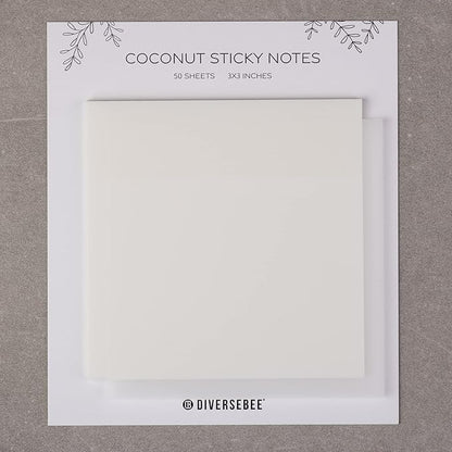 DiverseBee 50 Sheets Pastel Transparent Sticky Notes, 3x3” Clear Sticky Tabs, Translucent Page Flags Book Markers Stickers, Planner Accessories, Bible Journaling Study Office School Supplies (Coconut)