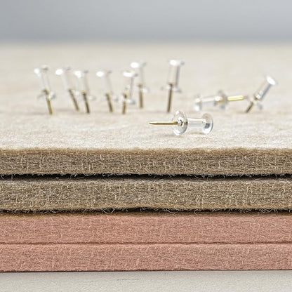 Bulletin Board, 36 x 24 inches Felt Board - Decorative Pin Board, Cork Board Alternative for Wall, 3' x 2' Foldable Self-Adhesive Vision Board Prayer Board with 20 Pushpins - Mauvey Pink