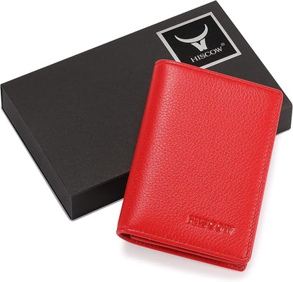 Leather Business Card Case Holder for Men & Women, Italian Calfskin