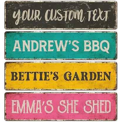 Custom Rustic Sign, Personalized Decor Street Signs, 3x12 Inches, ACM, Fade Resistant, Made in USA by Sigo Signs