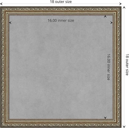 Amanti Art Silver Framed Magnetic Board 18x18 Small Vision Board for use with Magnets, 100% Metal Sheet to Display Items as Office Decor or for Home Organization in mudroom, Kitchen or Kids Room