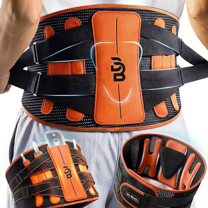 DR. BRACE® Lower Back Brace for Men & Women for Lower Back Pain Relief, Revolutionary Versatile Splints System & Removable Lumbar Pad, Adjustable & Breathable Back Support Brace (47.2-53.1″)