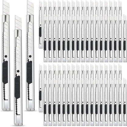 Willbond 200 Pcs Box Cutters Utility Knife Small Retractable Snap off Box Cutters 9 mm Wide Blade Cutter for Letter or Small Box Opening and Paper Cutting and DIY Craft for Home Office Craft Hobby Use