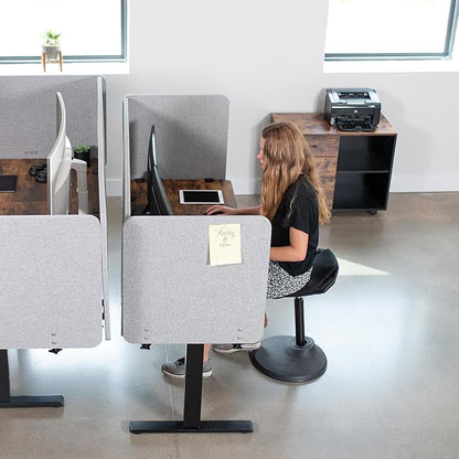 VIVO Clamp-on Privacy Panels 60 x 24 inch (x1), 24 x 24 inch (x2), Sound Absorbing Cubicle Desk Dividers, 3 Acoustic Partitions, Gray, PP-3-V108G