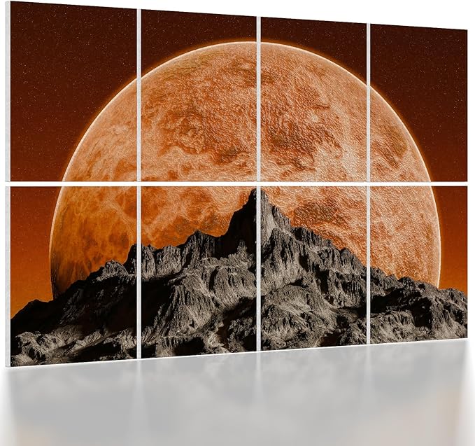 UMIACOUSTICS 8 Pcs 0.7Inch Thick Art Acoustic Panels, Total 47.2” x 31.5” Decorative Acoustical Wall Panels, Sound Absorbing Art Panels for Home, Office, Hotel, Recording Studio, Golden-Star Shines