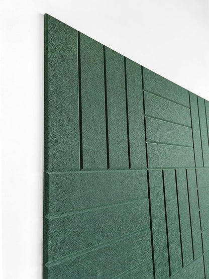 DECORITA Felt Bulletin Board Tiles | Modern Cork Board Alternative | Large Cork Boards for Walls | Aesthetic Felt Wall Panels for Office & Home Decor | Pinboard & Photo Board (12-Pack) | Aurora Green