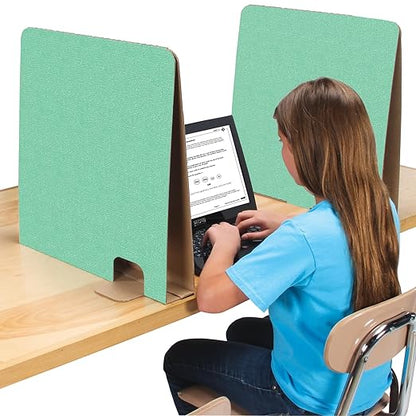 Really Good Stuff Privacy Shield Dividers - Set of 12, Green - Create a Distraction-Free Learning Environment - Testing & Desk Divider Boards for Student Desks, Classroom Essentials & Must Haves
