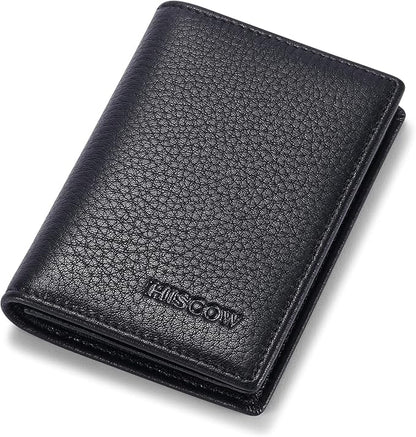 Leather Business Card Case Holder for Men & Women, Italian Calfskin