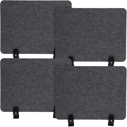 4pcs Privacy Panels,Standing Desk Divider,Desktop Office Furniture Partitions Stand Up Desk Privacy Panel, Clamp-On Acoustic Desk Divider Mounted Privacy Panel, 20.9" x 16" (Dark Grey)