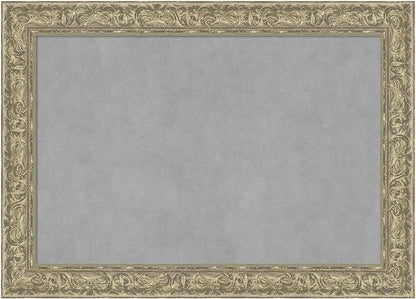 Amanti Art Silver Framed Magnetic Board 31x43 Large Vision Board for use with Magnets, 100% Metal Sheet to Display Items as Office Decor or for Home Organization in mudroom, Kitchen or Kids Room