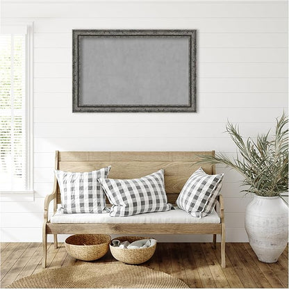 Amanti Art Black Framed Magnetic Board 24x36 Large Vision Board for use with Magnets, 100% Metal Sheet to Display Items as Office Decor or for Home Organization in mudroom, Kitchen or Kids Room