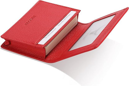 Leather Business Card Case Holder for Men & Women, Italian Calfskin