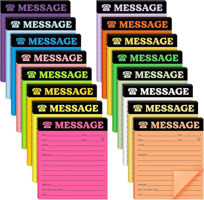 Eaasty Phone Message Pad Phone Message Sticky Notes 4 x 3. 4 Inch Bright Color Self Adhesive Book Call Back Notepad for Home Office Supplies, Assorted Neon Colors(Light Colors,16 Pieces)