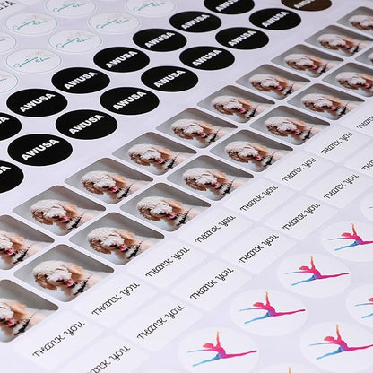 Custom Personalized Labels - Rectangle 3"x1" With Any Design, Image, Logo, Text for Business, Thank You Stickers - 100 Labels