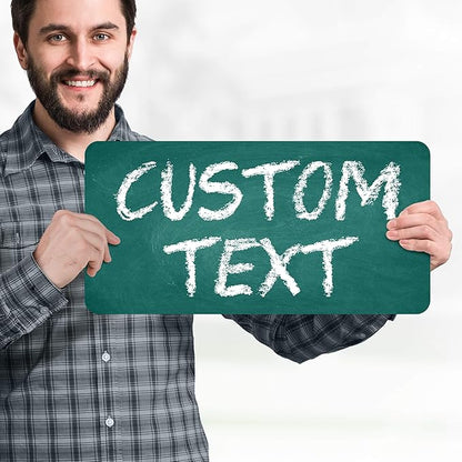 Custom Sign, Custom Street Sign, 11 Font Colors, 13 Font Styles, 4 Hole Options, 22 Sizes, 9x18 Inches, Rust Free DiBound, Fade Resistant, Made in USA by My Sign Center (Chalkboard Green)