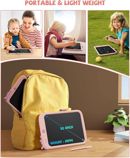 10 Inch Writing Tablet for Kids, Unicorn Toys Gifts for Girls Aged 3-5, Toddler Girl Toys Kids Educational Toys Travel Toys, Birthday Gift for 3 4 5 6 7 8 9 Year Old Girl(Pink)