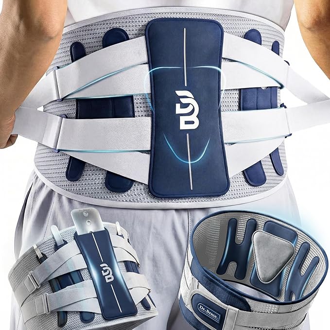 DR. BRACE® Lower Back Brace for Men & Women for Lower Back Pain Relief, Revolutionary Versatile Splints System & Removable Lumbar Pad, Adjustable & Breathable Back Support Brace (47.2-53.1″)