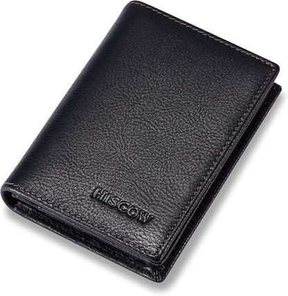 Leather Business Card Case Holder for Men & Women, Italian Calfskin