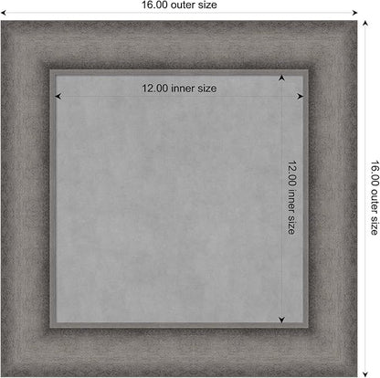 Amanti Art Grey Framed Magnetic Board 16x16 X-Small Vision Board for use with Magnets, 100% Metal Sheet to Display Items as Office Decor or for Home Organization in mudroom, Kitchen or Kids Room