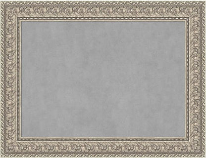 Amanti Art Silver Framed Magnetic Board 27x35 Medium Vision Board for use with Magnets, 100% Metal Sheet to Display Items as Office Decor or for Home Organization in mudroom, Kitchen or Kids Room