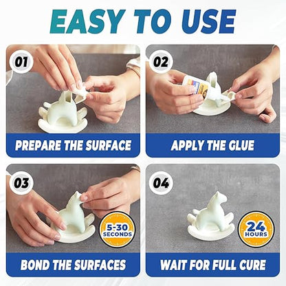 Super Glue Clear 60 Gram Liquid, All Purpose Superglue Instant Cyanoacrylate Adhesive for Plastic Ceramic Wood Leather Rubber Metal Glass Pla Shoe Sole Repair, Heavy Duty CA Oily Glue Strong Bonding
