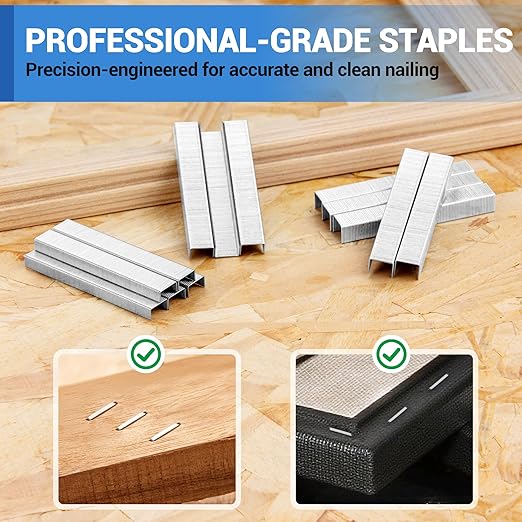 meite JT21 Staples, 5/16 Inch Galvanized Fine Wire Staples for Staple Gun - 1,600 Counts, 7/16" Crown JT21 Staple Refill, Ideal for Upholstery, Crafts, Furniture