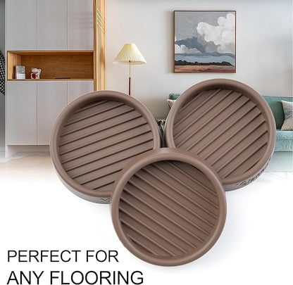 Yelanon Non Slip Furniture Pads,8 Pcs 2” Furniture Coasters - Rubber Furniture Feet Caster Cups, Non Skid Furniture Grippers,Anti Slide Floor Protectors - Keep Furniture in Place(Brown)