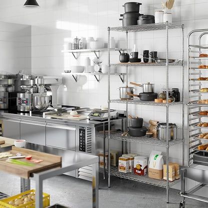 Regal Altair 18" Deep x 36" Wide x 86" Height Wire Shelving Kit | 5-Tier | NSF Commercial Storage Rack Unit