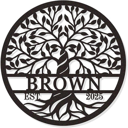 Personalized Tree of Life Metal Wall Sign, Custom Tree of Life Wall Art, Personalized Anniversary Wedding Gifts, Custom Metal Name Sign, Personalized Metal Name Sign Personalized Mothers Day Gift