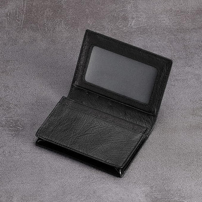 Leather Business Card Case Holder for Men & Women, Italian Calfskin