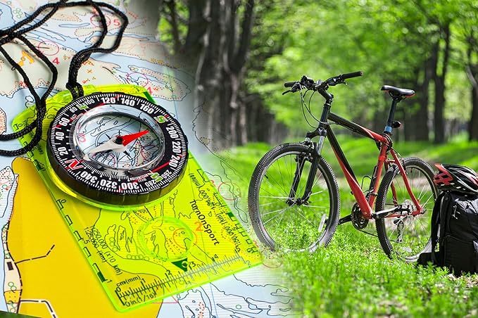 TurnOnSport Orienteering Compass - Advanced Scout Compass for Hiking, Camping, and Backpacking - Best Survival Gifts for Kids