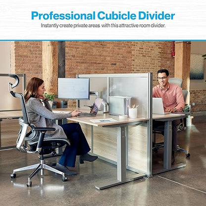 NBF Office Partitions - Cubicle Privacy Panel Wall Divider - Modern Room Separator with Quick Assembly - Indoor Laminate Free Standing Portable Room Divider Panel - 52" H x 60" W (Warm Ash)