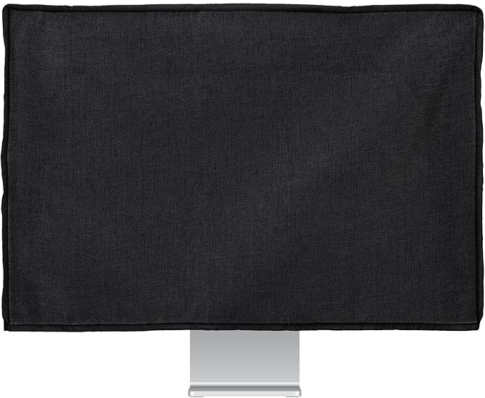 kwmobile Dust Cover for 31-32" Monitor - Linen Monitor Display Protector - Protect Your Computer Screen - Black