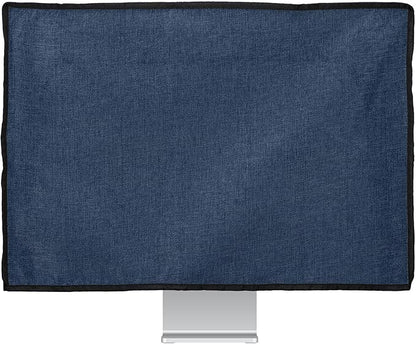 kwmobile Dust Cover for 31-32" Monitor - Linen Monitor Display Protector - Protect Your Computer Screen - Blue Grey