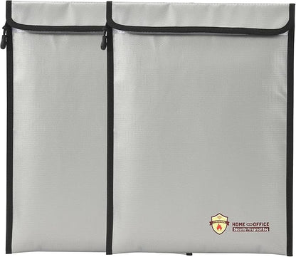2 Pcs Fireproof Document Bag (15 x 11 inch), Waterproof Fireproof Money Bag for Cash with Zipper, Fire Safe Envelope Bag for Cash, Valuables, Legal Documents