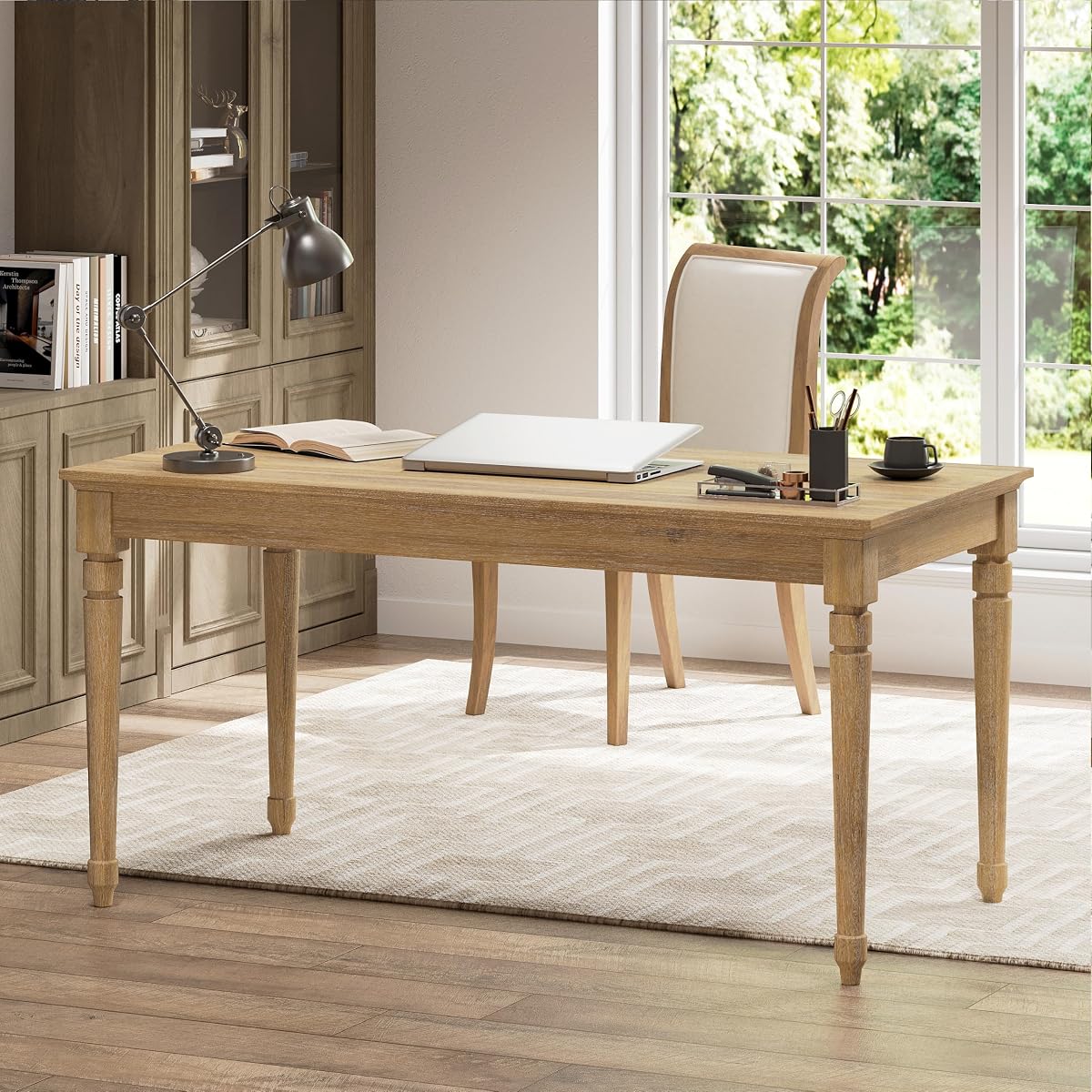 Somi Home Office Writing Desk with Drawer, Wooden Computer Desk with Storage, Study Table for Working Space, Seadrift