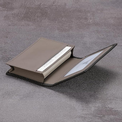 Leather Business Card Case Holder for Men & Women, Italian Calfskin