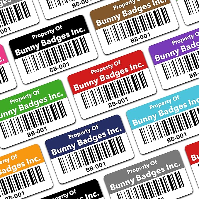 Custom Asset Tags - Asset Labels with Barcodes - 1.2” x 0.7” (100-5000 Labels)