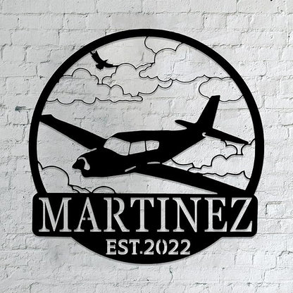Personalized Metal Airplane Wall Art, Airplane Name Sign, Customized Pilot Name Sign, Airplane Hangar Sign Decor, Aviation Home Office Decor, Large Outdoor Decor, Pilot Gifts, Aircraft Lovers Gift
