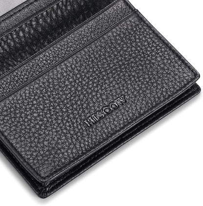 Leather Business Card Case Holder for Men & Women, Italian Calfskin