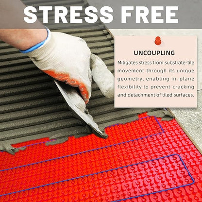 Heating Cable Uncoupling Membrane YeloDeer, Waterproofing Underlayment and Crack Prevention Membrane for Electric Floor Heating Systems 54 Sq. Ft.