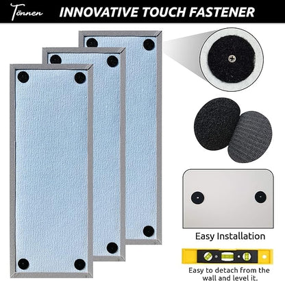 Tönnen Sublime Acoustic Panel | Professional Sound Absorbing Panel | Decorative Soundproof Panel | Acoustic Wall Panel (38x15x2 in - 1 piece - Gray)