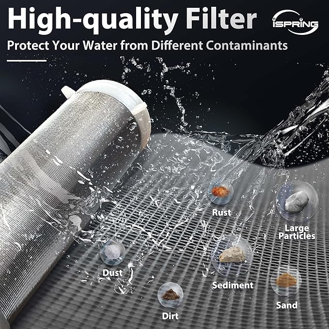 iSpring Whole House Water Filter System + Reusable Spin Down Sediment Prefilter