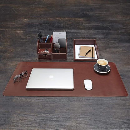 Gallaway Leather Letter Desk Organizer - Premium PU Leather Perfect for Office Organization, Document Holder Fits A4 Paper, Stackable Drawers for Extra Desk Storage