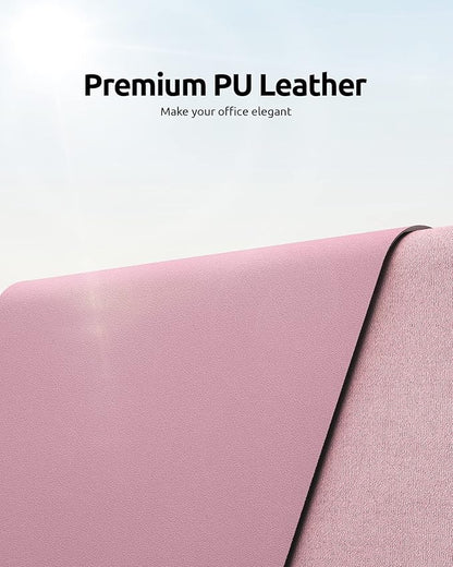 YSAGi Leather Desk Protector, Office Mat, Large Mouse Mat, Non-Slip PU Leather Blotter, Laptop Pad, Waterproof Writing Pad for Office and Home (Pale Mauve, 31.5" x 15.8")